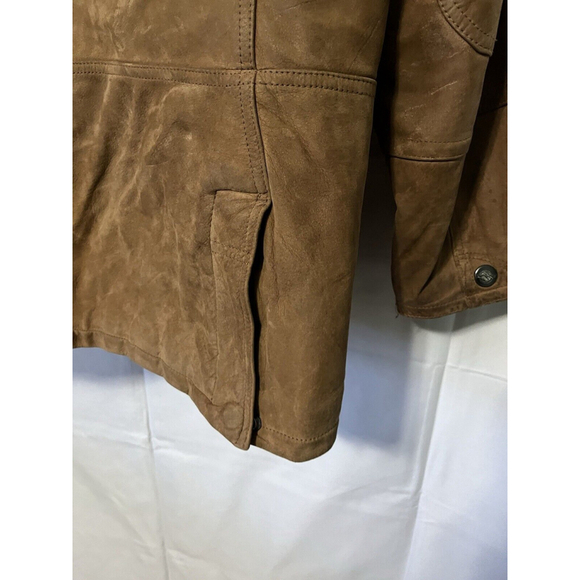 BILERMAN Jacket Men’s L Tan Brown Suede Coat Lined Interior Pockets Nature - Picture 6 of 16